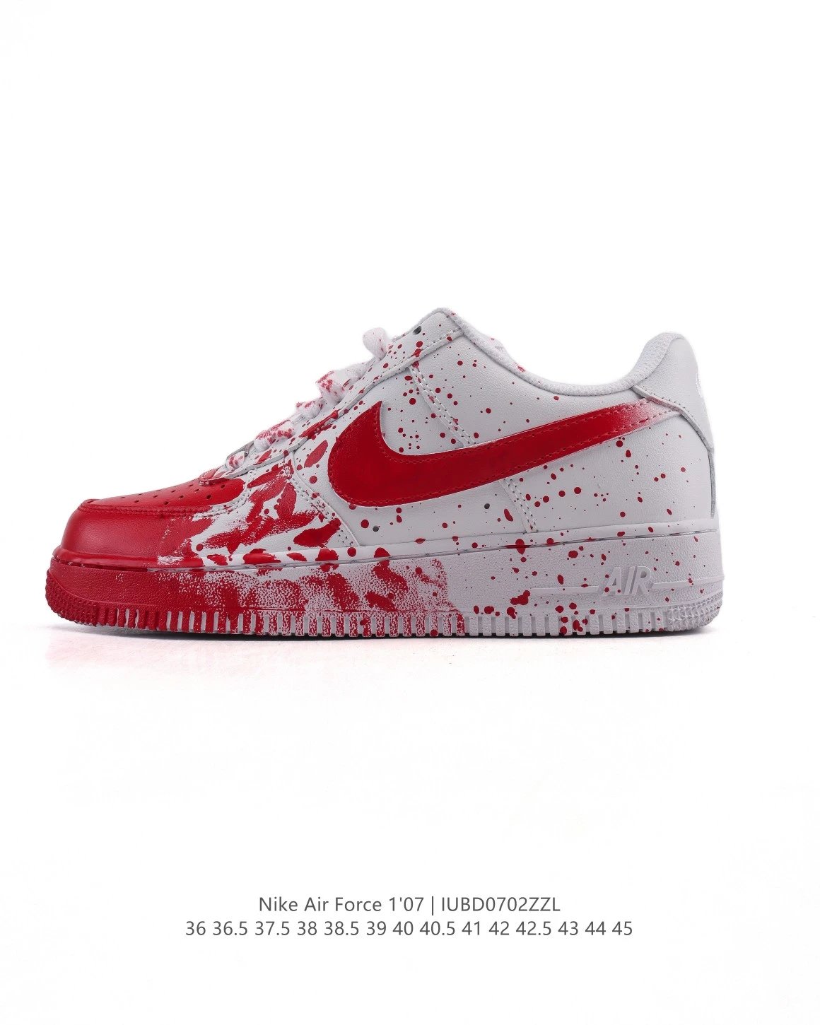 Nike Air Force 1 Red White Paint Sneakers