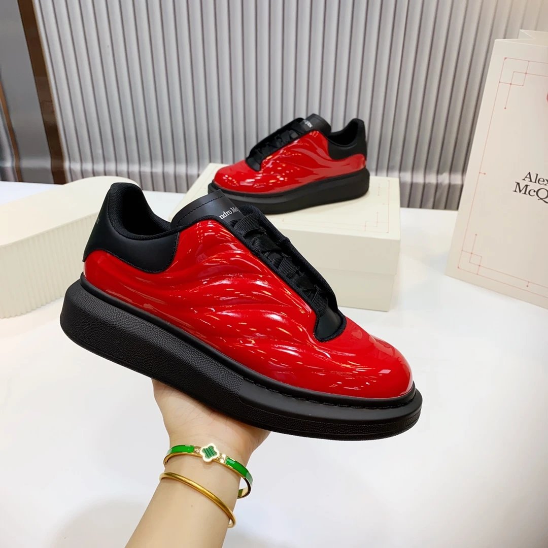 Alexander McQueen Red Patent Leather Sneakers