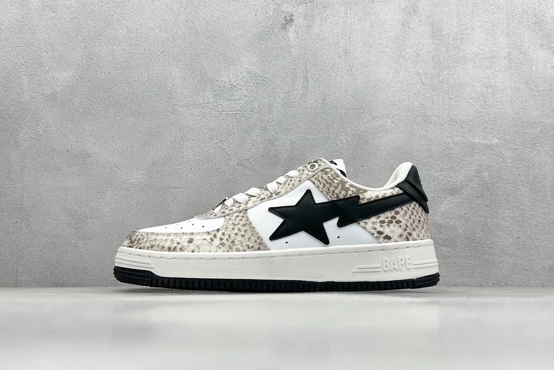 BAPE Snakeskin Star Black Luxury Sneakers