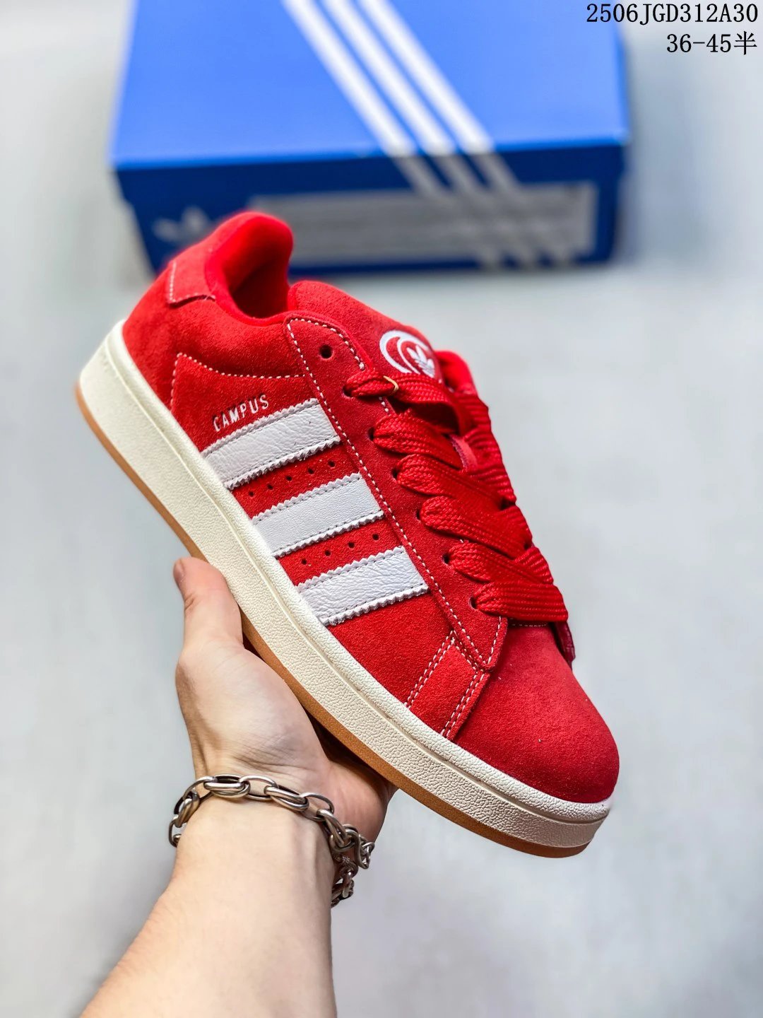 Adidas Campus Red Suede Retro Sneakers Shoes
