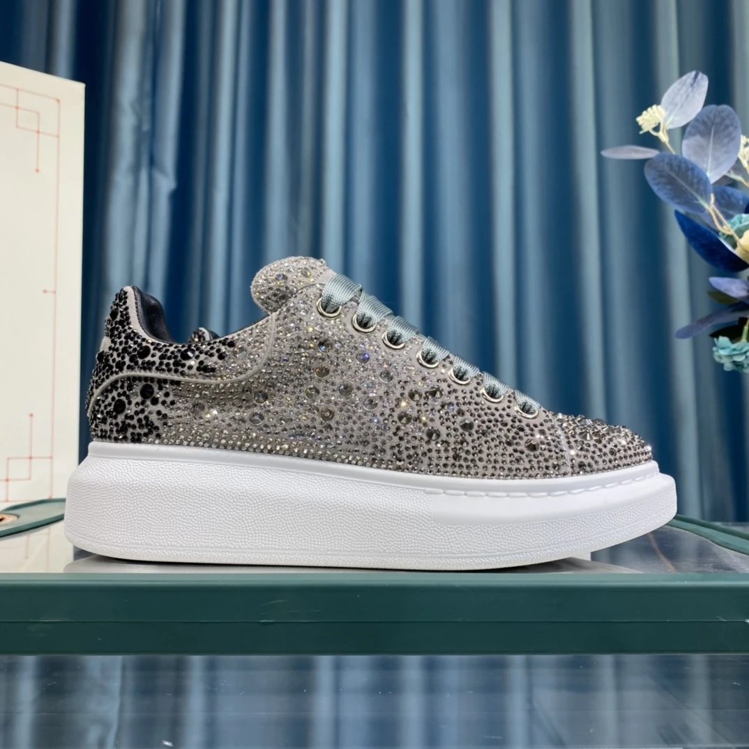 Alexander McQueen Crystal Platform Glitter Sneakers Shoes
