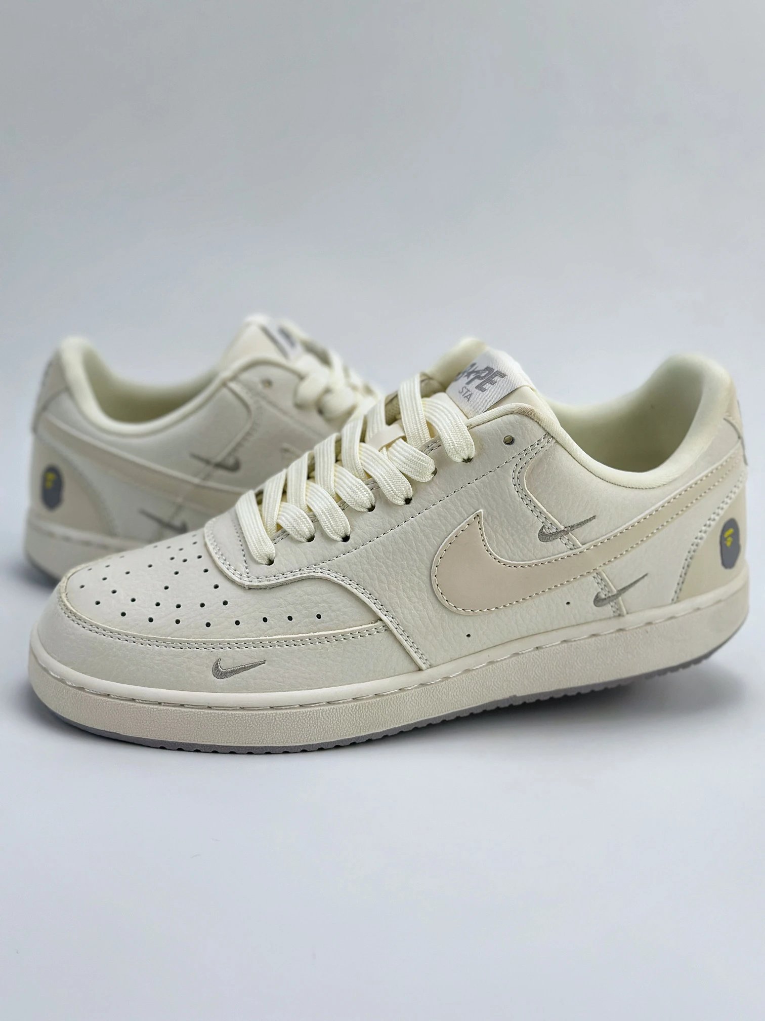 BAPE Red White Blue Star Leather Streetwear Sneakers