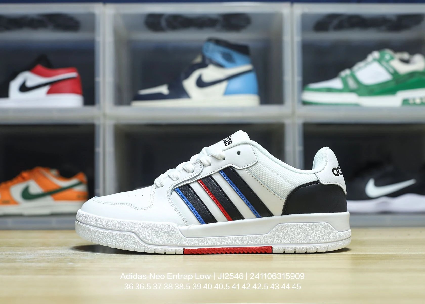 Adidas Neo Entrap Low White Leather Sneakers