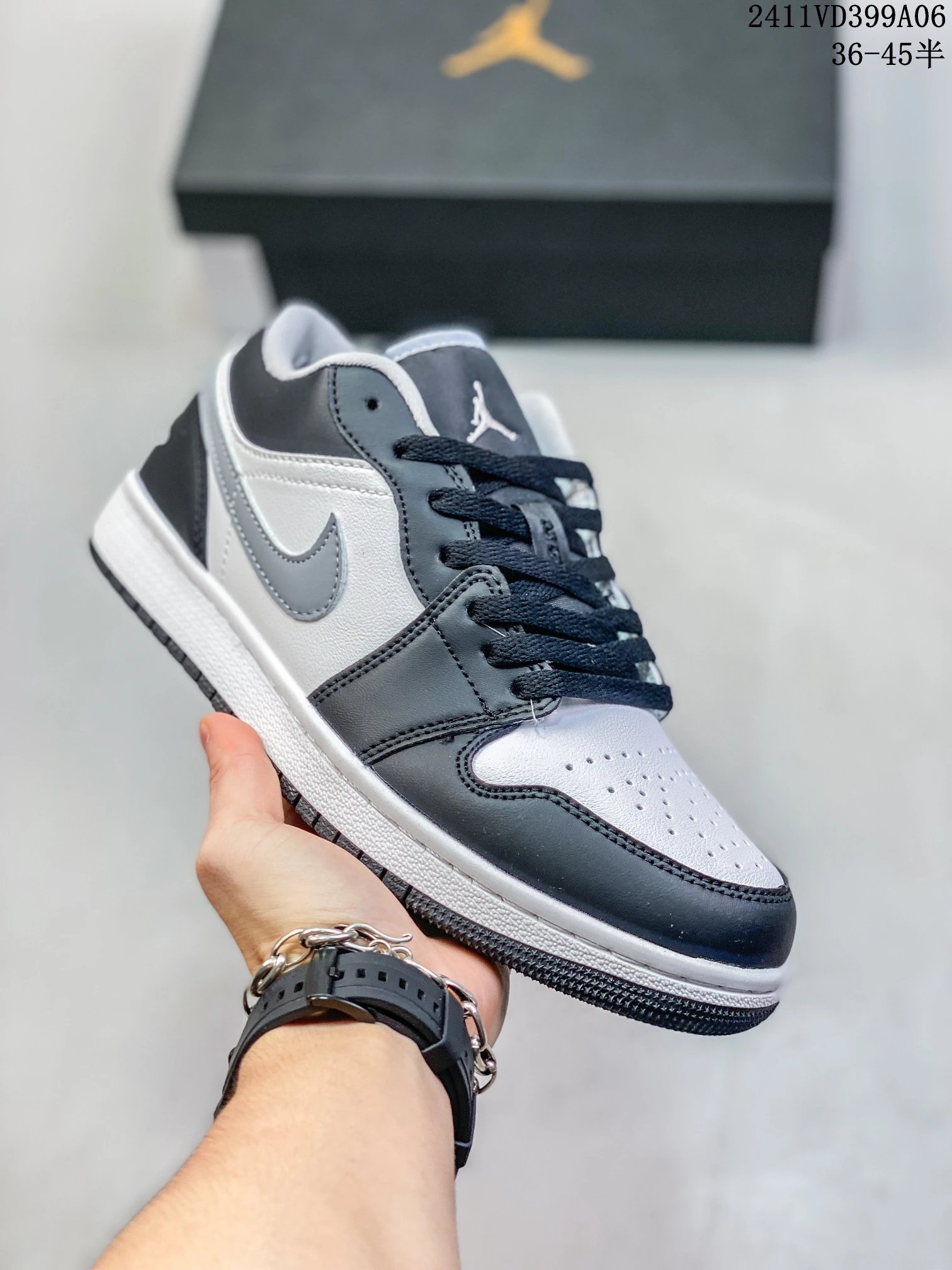 Air Jordan Low Retro Grey White Leather Sneakers