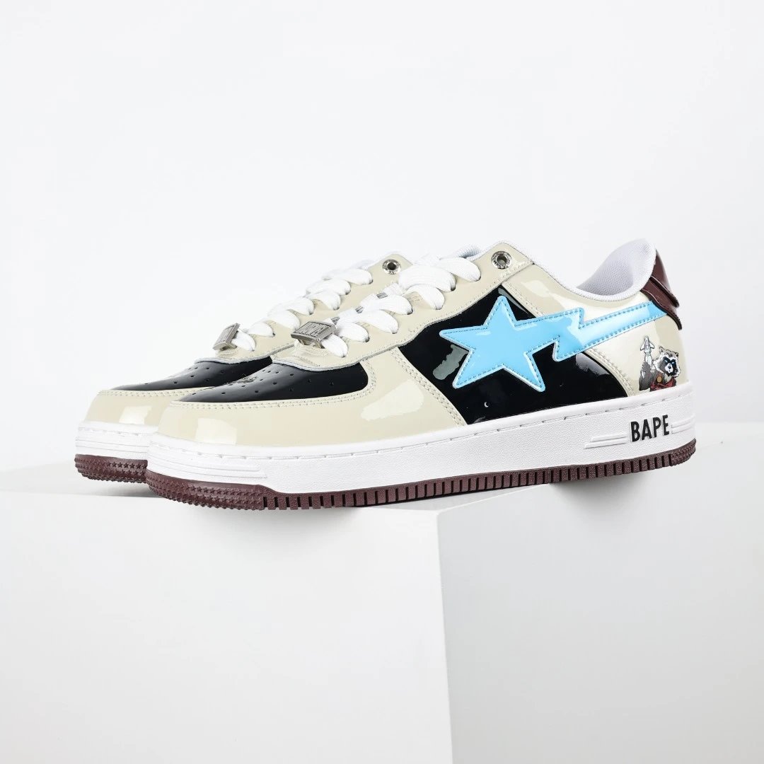 BAPE Light Blue Star Leather Sneakers