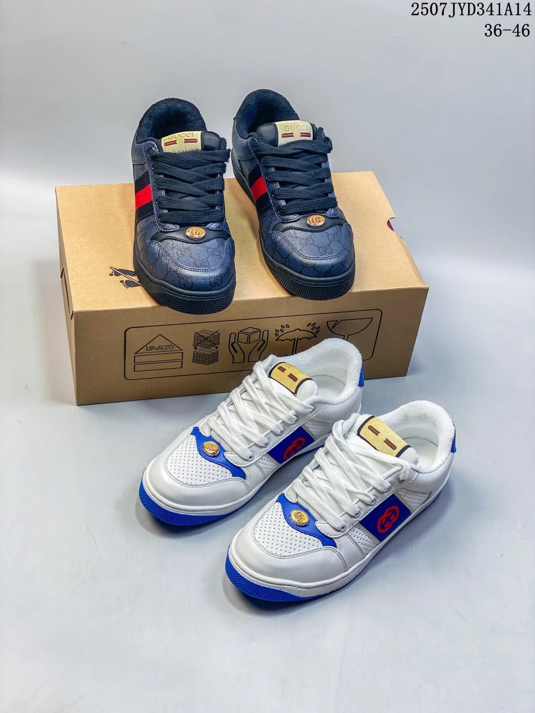 Gucci Men’s Leather Casual Sneakers Comfort Shoes 36-46