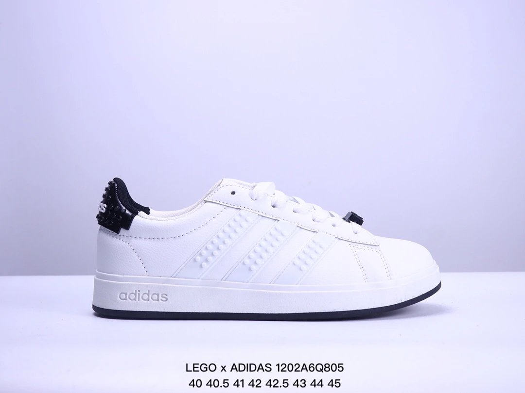Adidas x LEGO White Sneakers Black Heel Casual Shoes