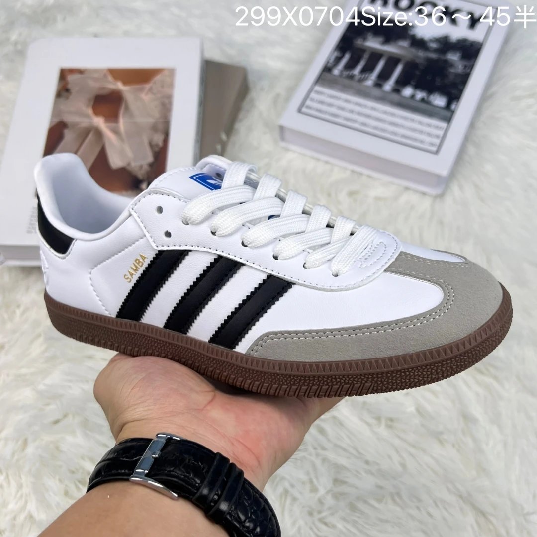 Adidas Samba Classic White Black Leather Sneakers 36-45