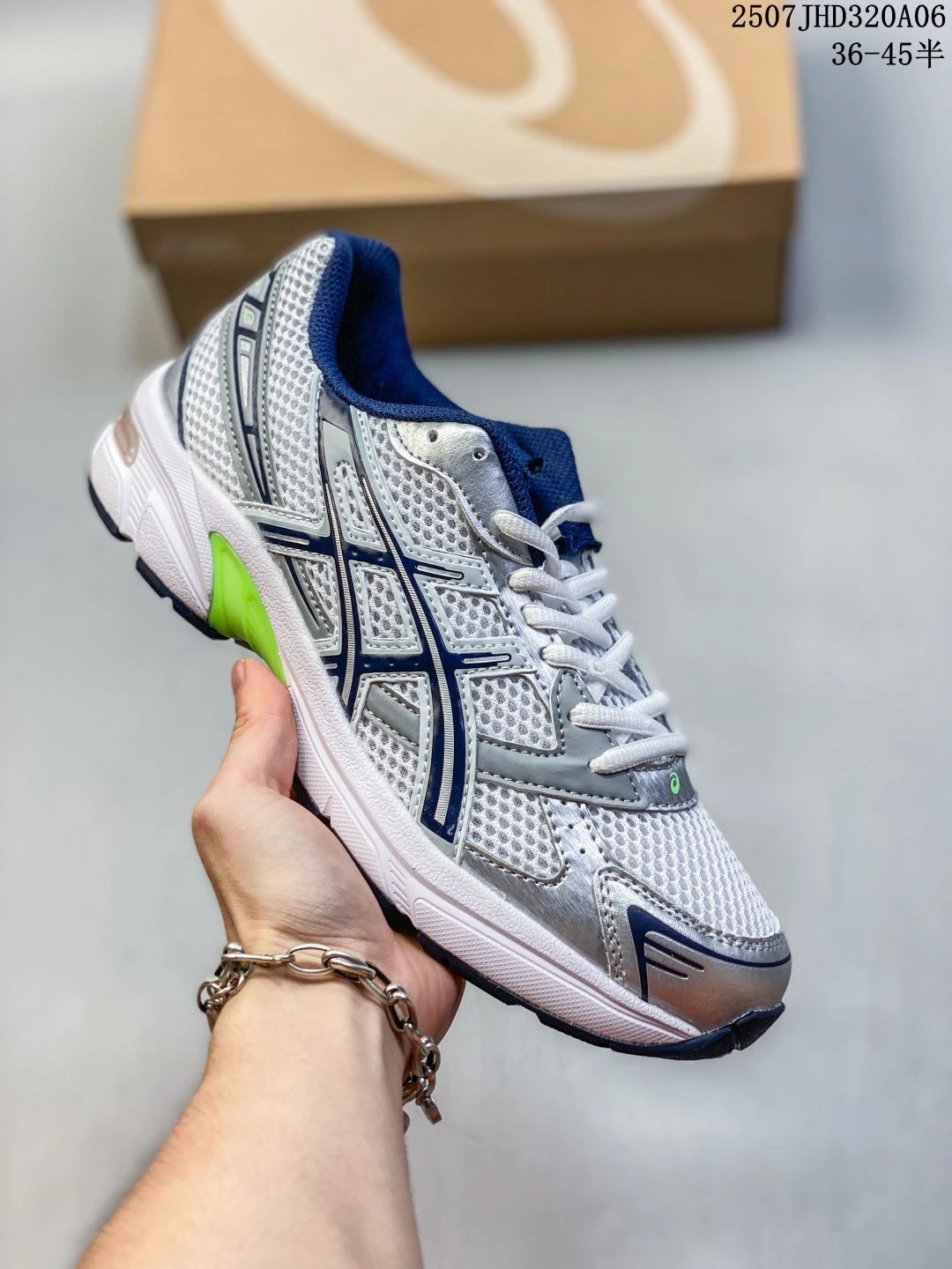 ASICS Silver Blue Men’s Running Shoes Mesh Sneakers