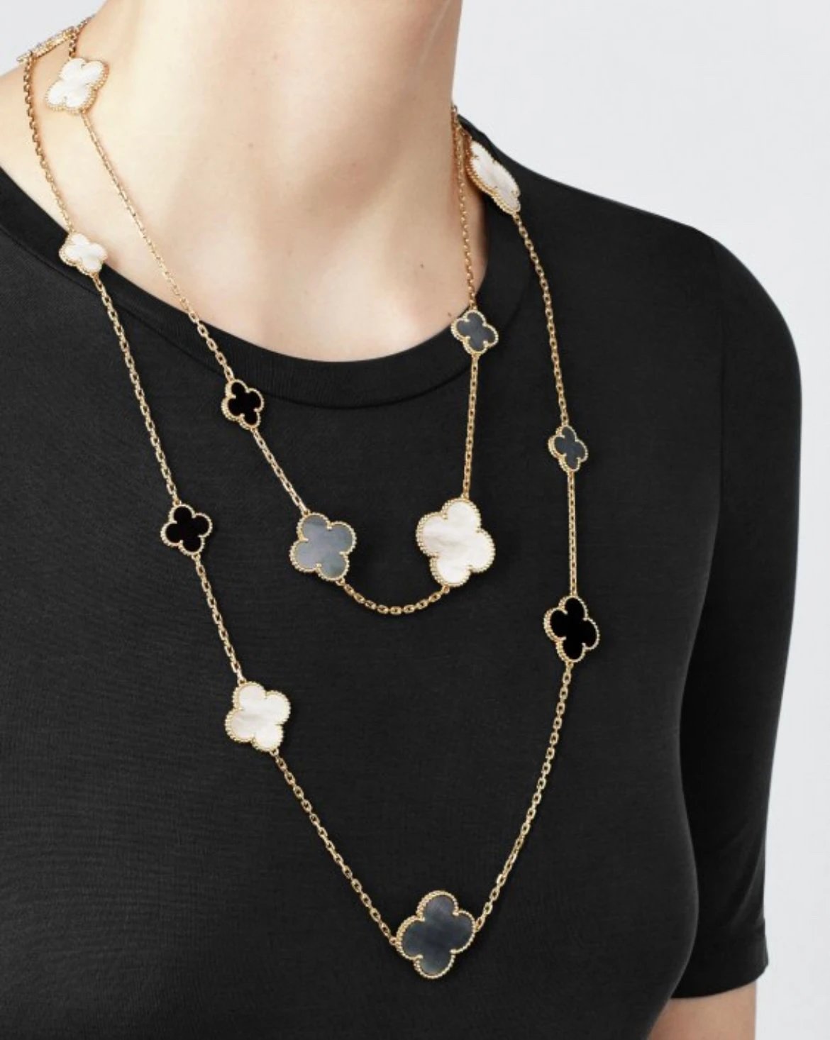 Van Cleef Arpels Clover Gold Necklace Jewelry