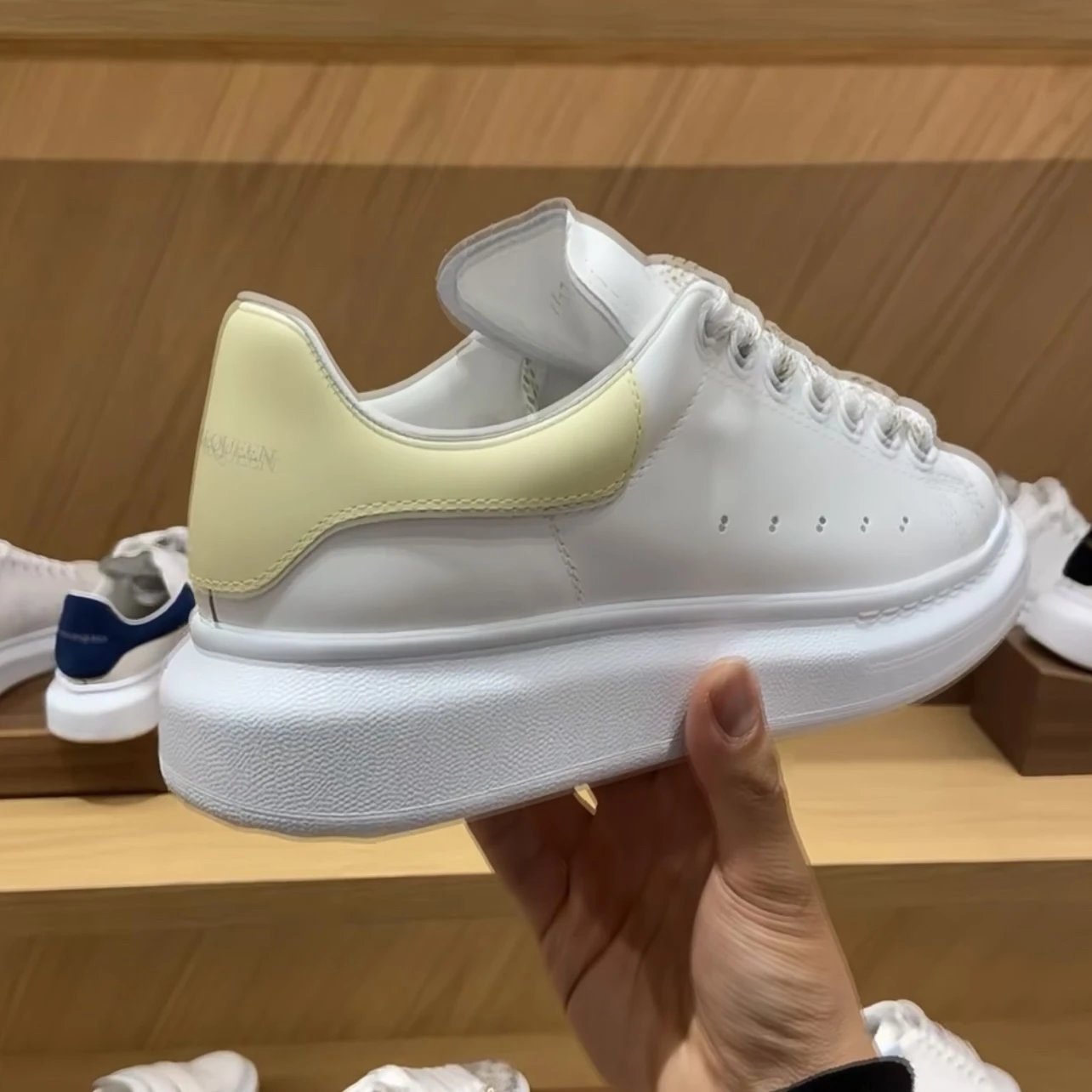 Alexander McQUEEN White Leather Oversized Sole Sneakers