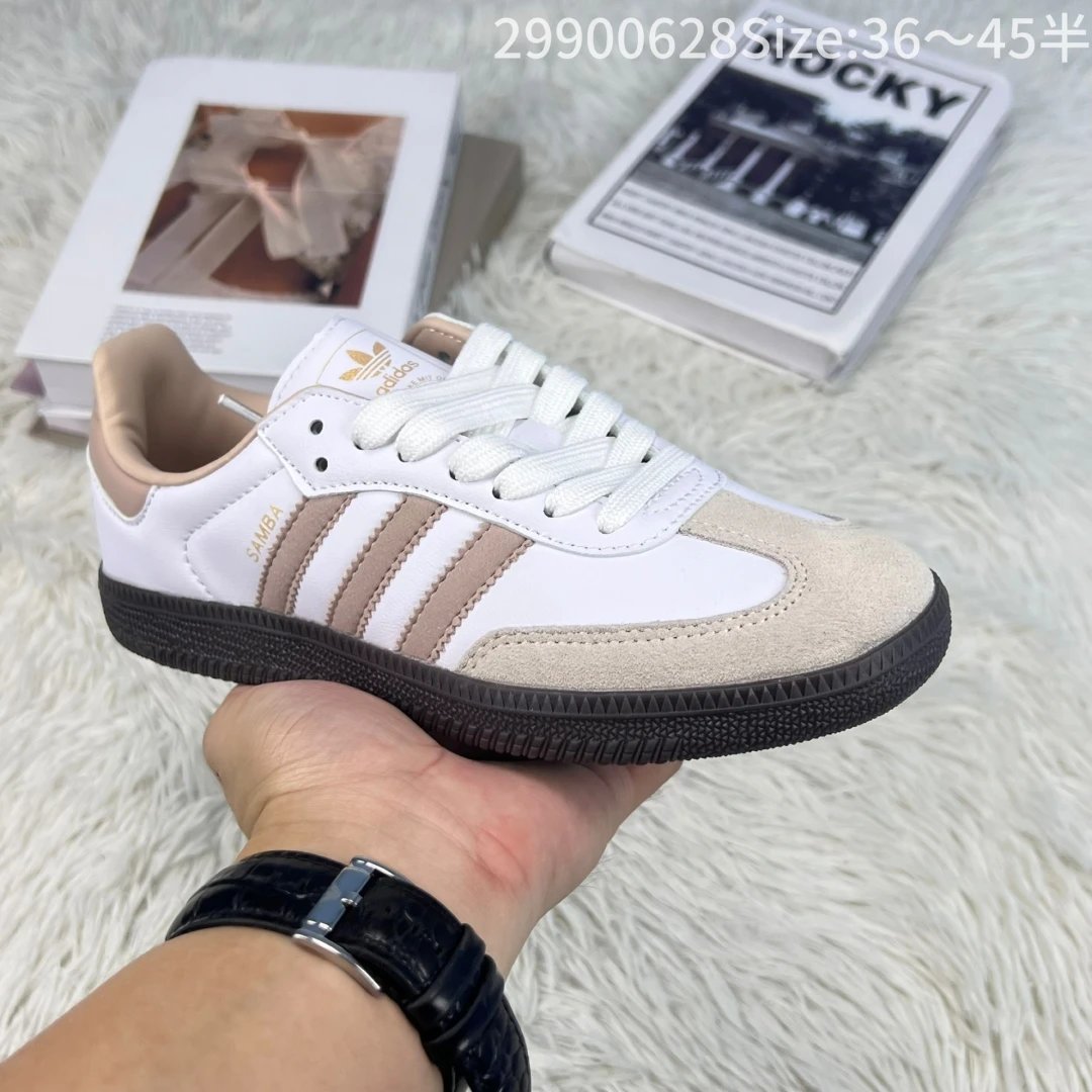 Adidas Samba Classic White Beige Leather Sneakers