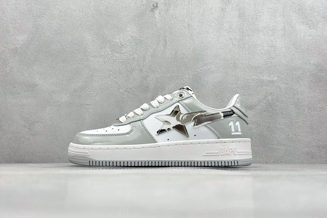 BAPE Star Logo Men’s Glossy Casual Streetwear Sneakers