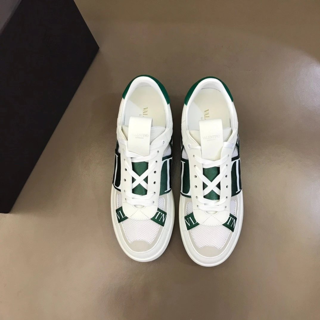 Valentino VLTN White Green Leather Mesh Sneakers