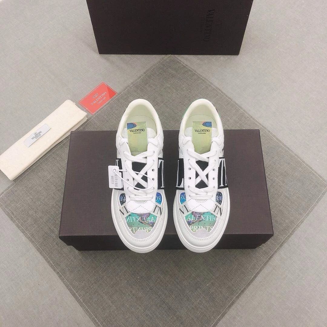 Valentino White Logo Print Luxury Sneakers 2024