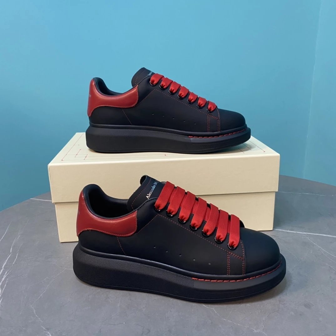 Alexander McQueen Black Red Oversized Leather Sneakers