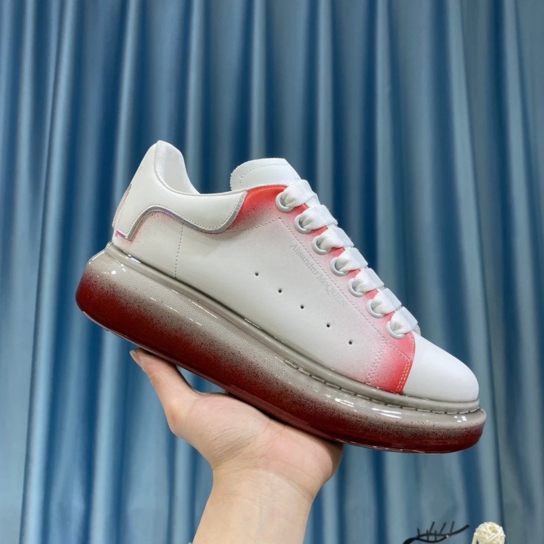 Alexander McQueen Red Gradient Sole Leather Sneakers