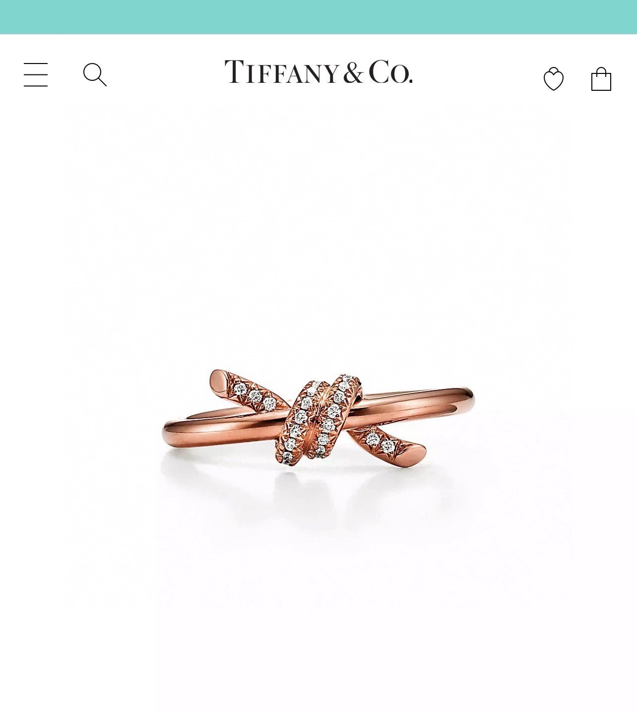 Tiffany & Co. Rose Gold Diamond Knot Ring Women