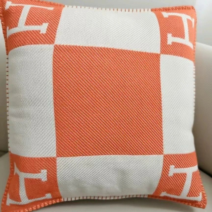 Pillowcase Orange Red (Willow Stripe Style) (Pillow Insert Included)