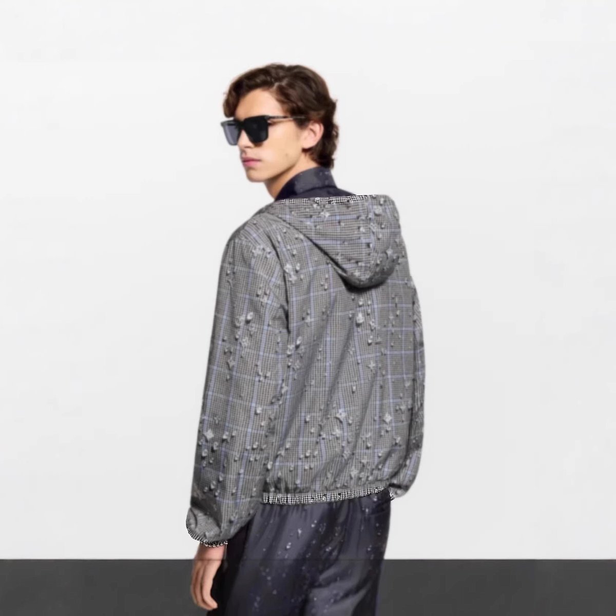 2026 Early Spring Water Drop Print Hooded Reversible Jacket (Unisex)