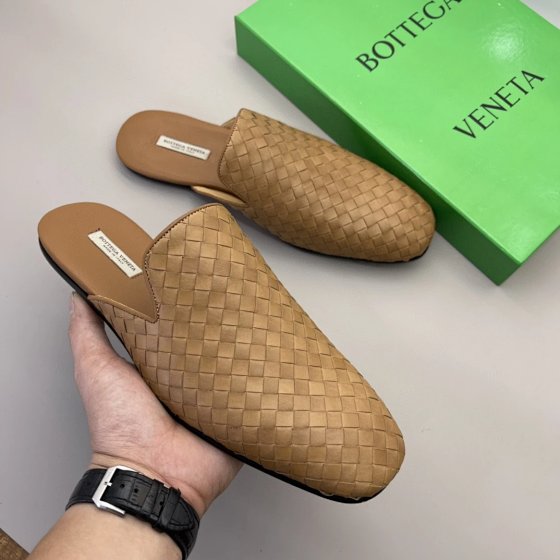 Knitted Baotou Half Slippers, Men's Fashion Trend, One Step Stepping, No Heel, Lazy Shoes