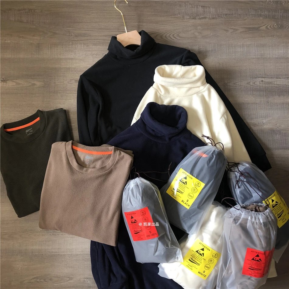 ODM Crew/Turtleneck Ultra-Soft Brushed Mock Neck Thermal Long Sleeve Tee