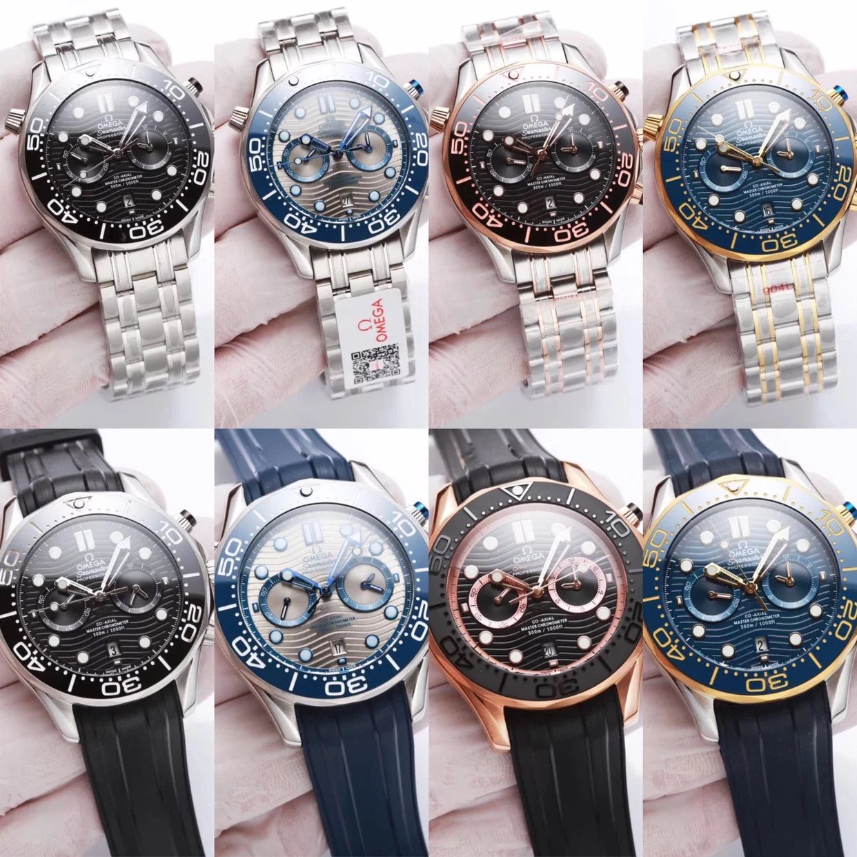 十色入这个价格的天花板大厂出货Omega欧米茄全新海马系列多功能5针设计潜水腕表 316L精钢 YB一致陶瓷圈 原表扣 防刮玻璃进口全自动机械机芯性价比