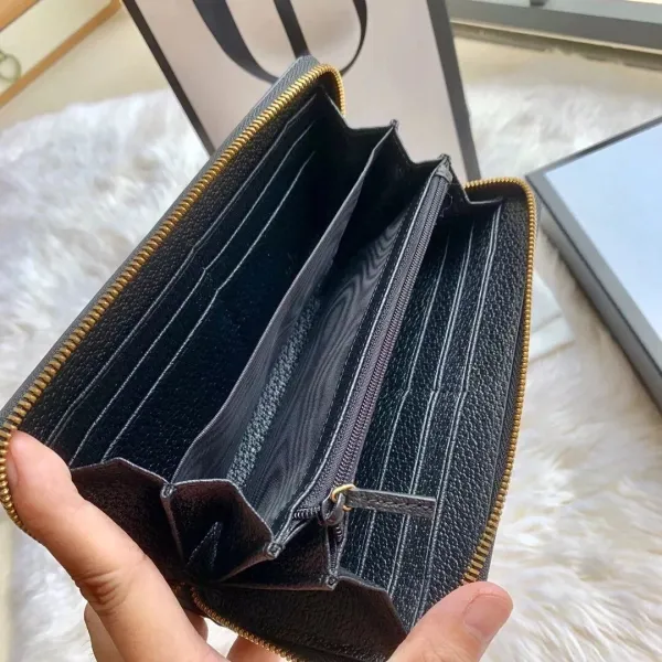 Gucci GG Marmont Bee Motif Long Wallet Beige Canvas - 66