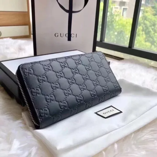 Gucci GG Marmont Bee Motif Long Wallet Beige Canvas - 24