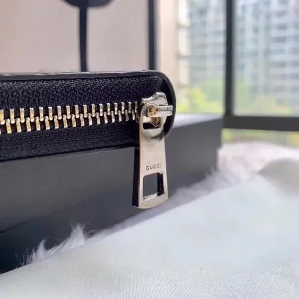 Gucci GG Marmont Bee Motif Long Wallet Beige Canvas - 25