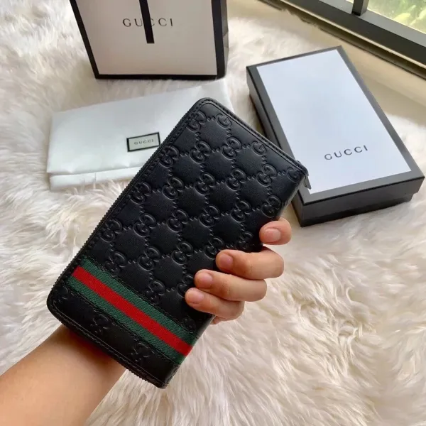 Gucci GG Marmont Bee Motif Long Wallet Beige Canvas - 58