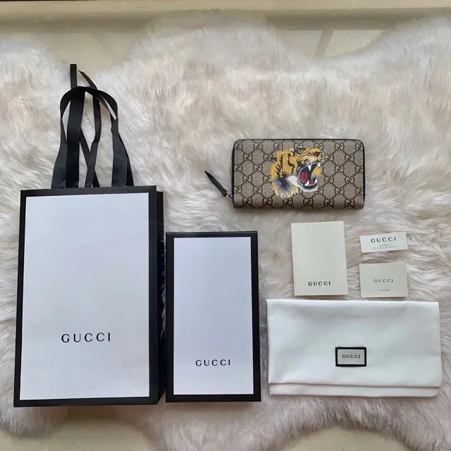 Gucci Wallets & Card Holders Zip-around long wallet with GG monogram and animal motif variants product detail image 34