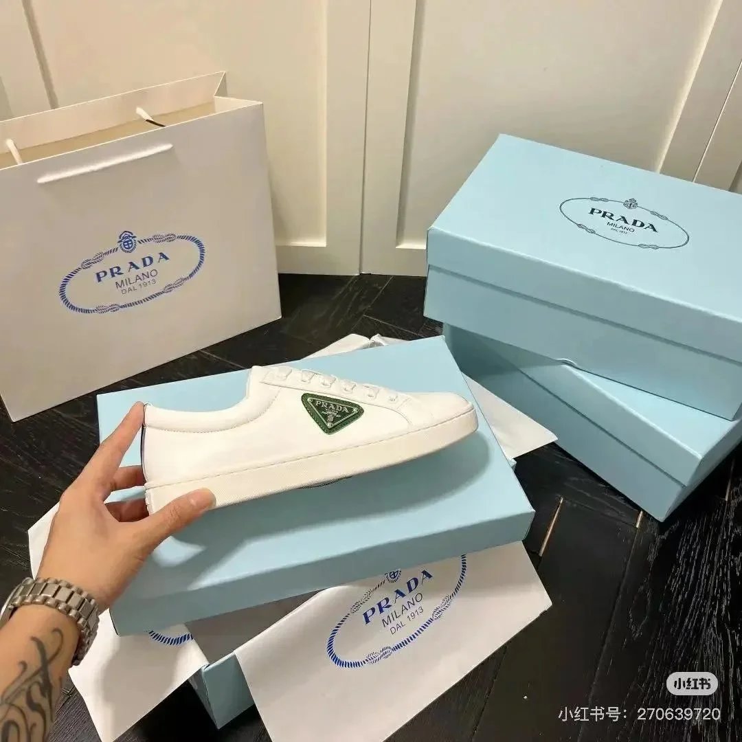 Prada Triangle Logo Couple Casual Sneakers