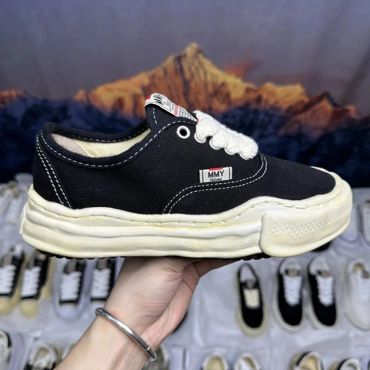 MMY MIHARA YASUHIRO Black Canvas Low-Top Sneakers