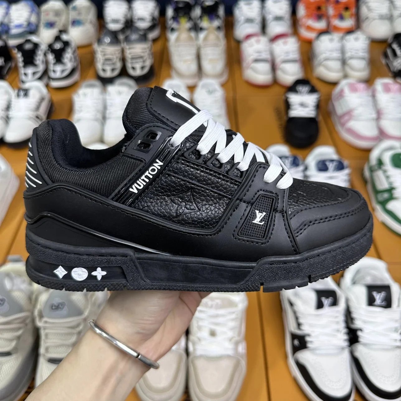 Louis Vuitton Black Trainer Sneakers 2025 Version