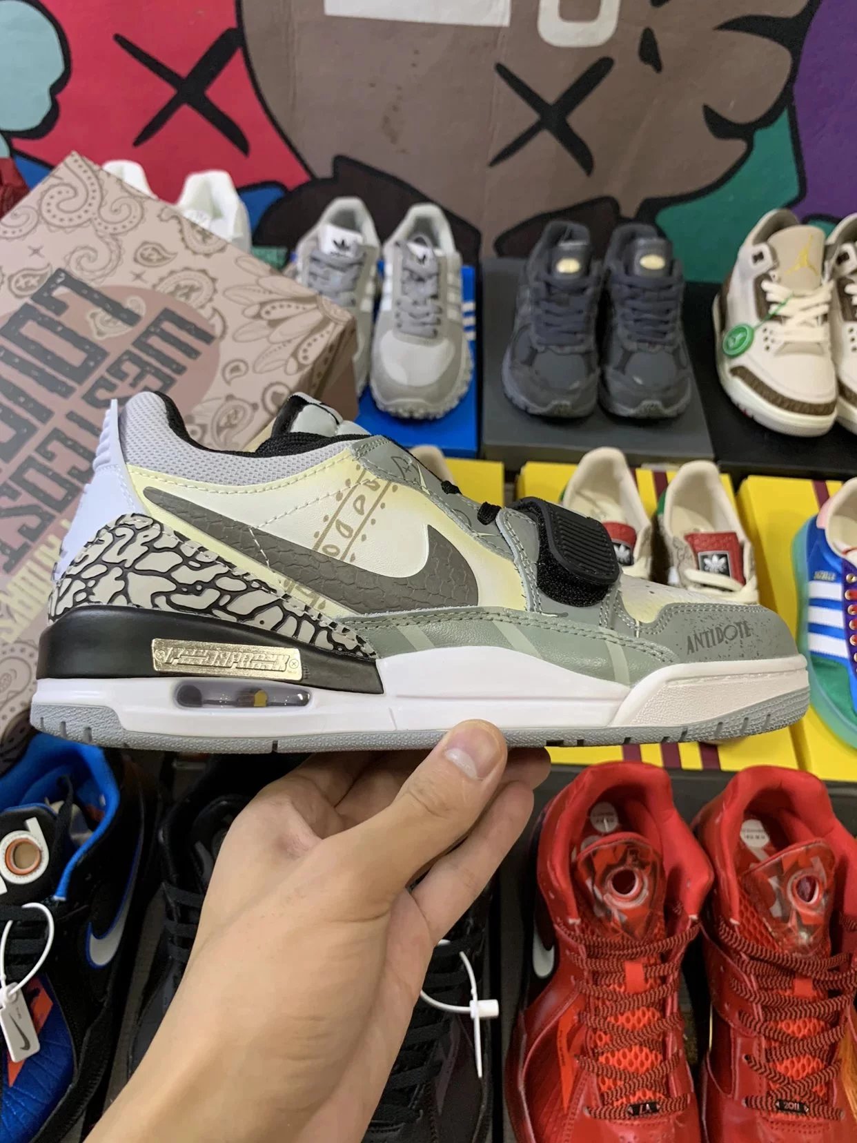 Custom Air Jordan Legacy AJ312 Paisley Print Sneakers