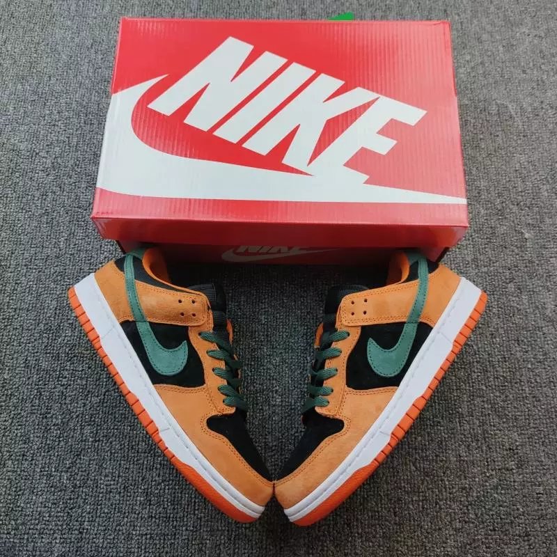 Nike SB Dunk Low Skate Shoes Orange Green Black