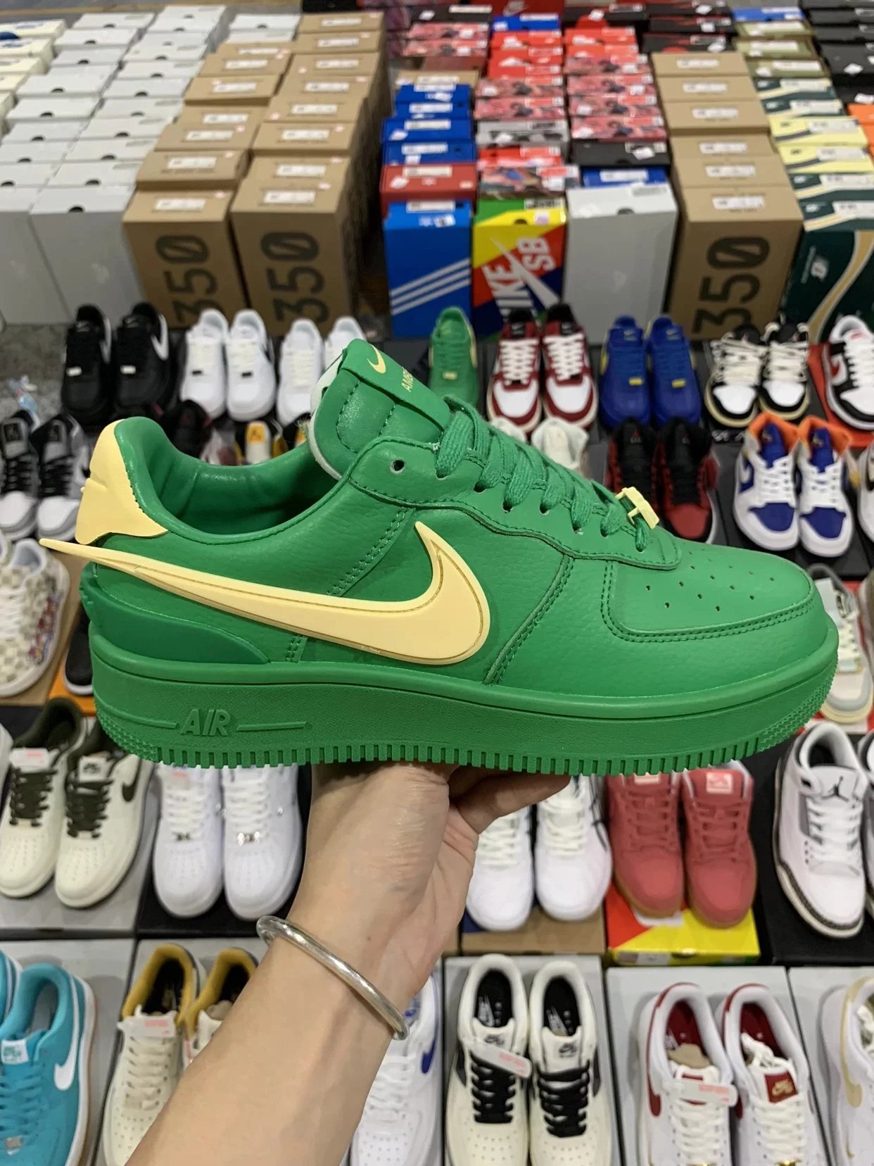 Ambush x Nike Air Force 1'07 Low SP Green Leather Sneakers