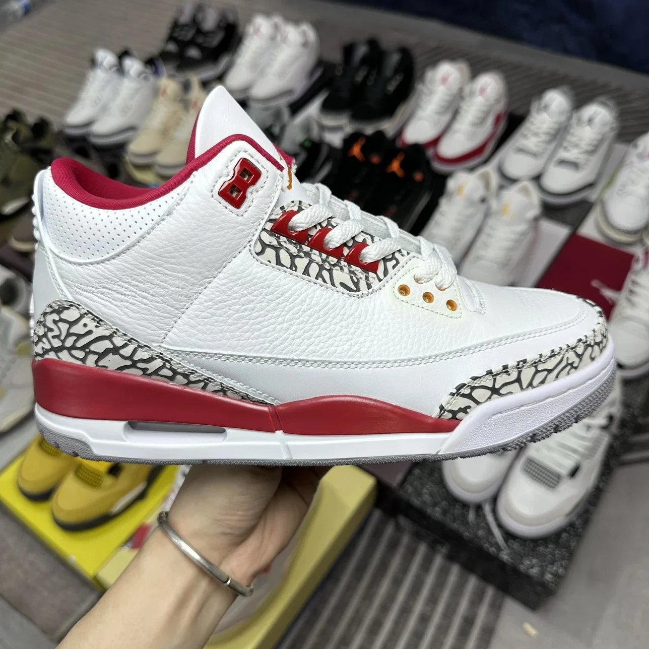 Air Jordan 3 White Red Sneakers