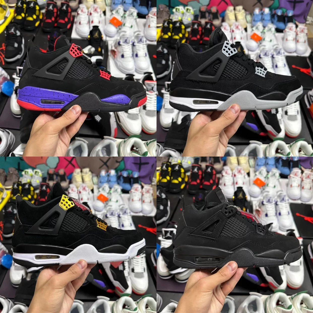 Air Jordan 4 Retro Raptors Black Sneakers