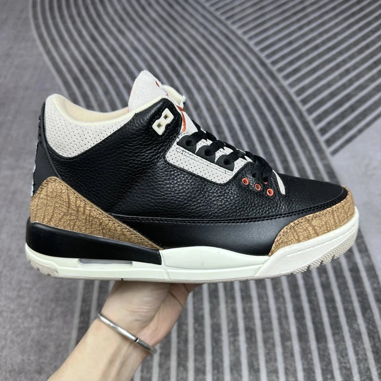 Nike Air Jordan 3 Black Brown Leather Sneakers