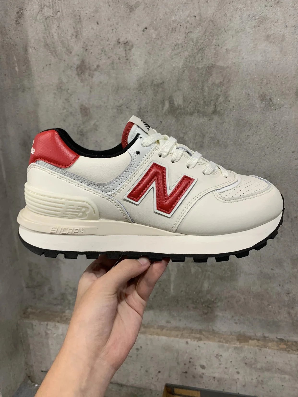 New Balance 574 Legacy White Red Casual Running Shoes