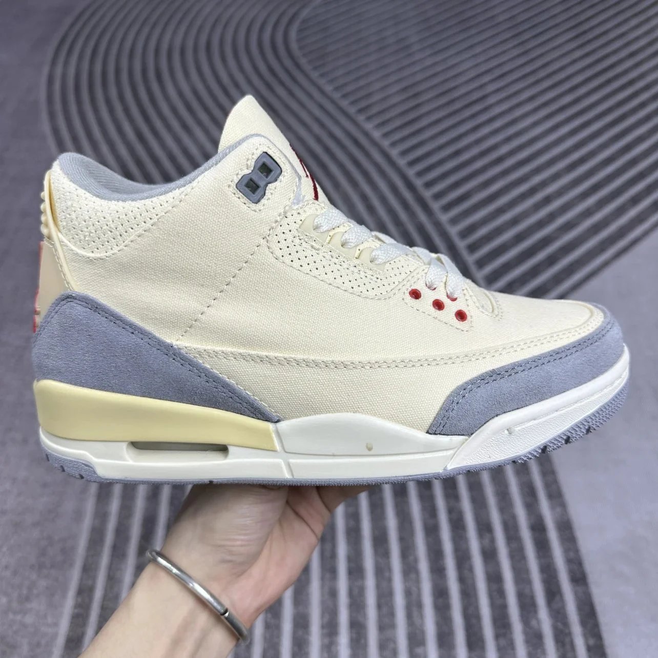 Air Jordan 3 Off White Canvas Sneakers