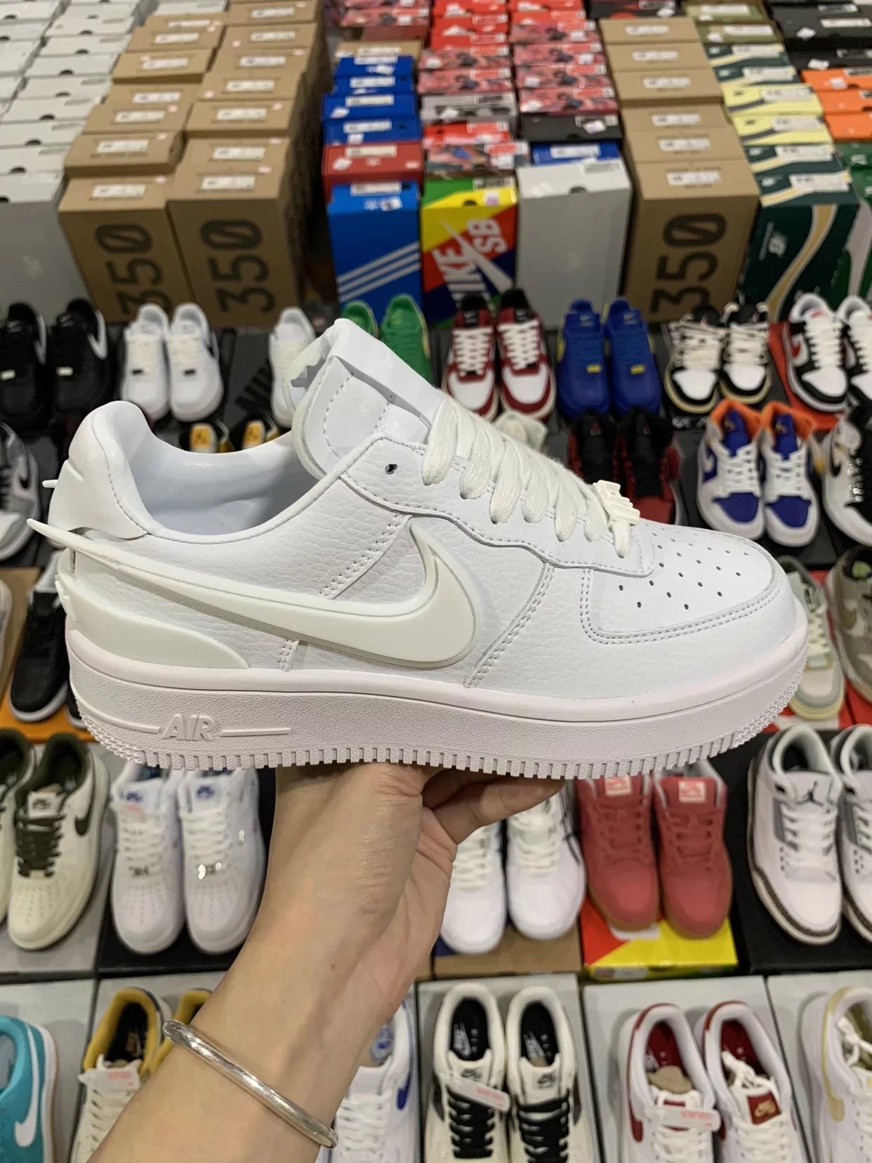 Ambush x Nike Air Force 1 Low SP White Leather Sneakers