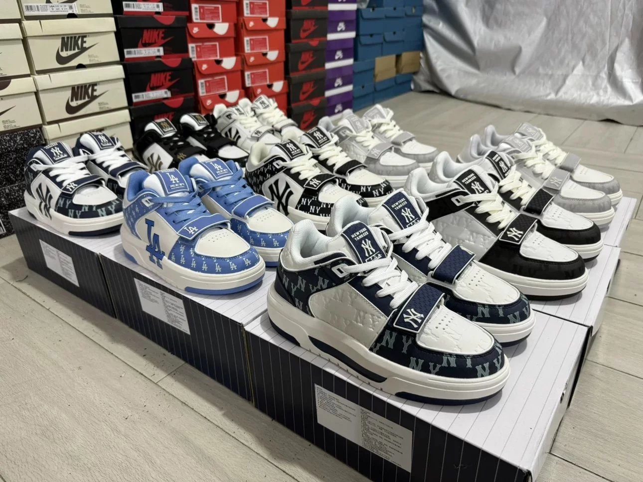MLB 2024SS NY LA Mid Top Casual Sneakers