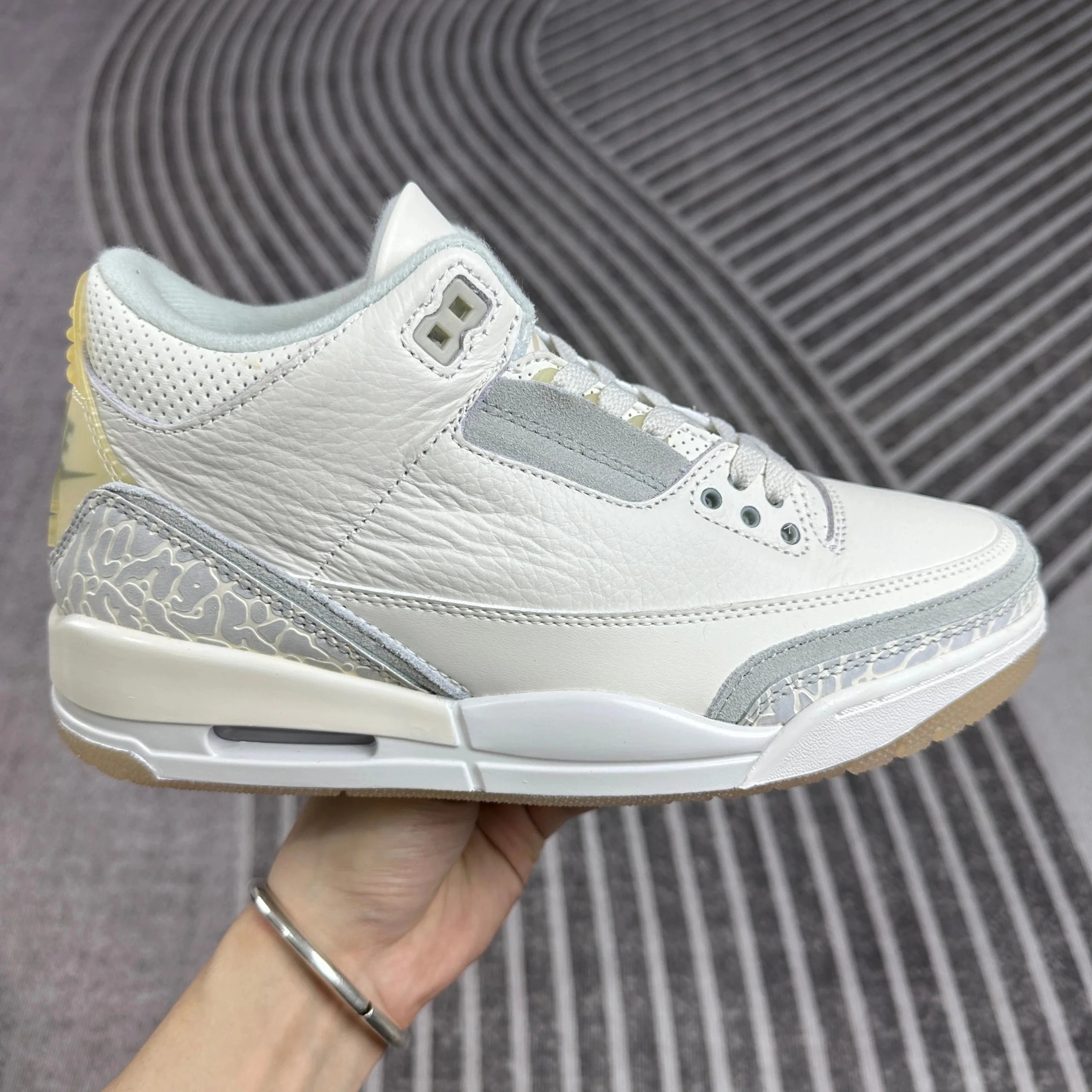 Nike Air Jordan 3 Retro Leather Sneakers Gray White