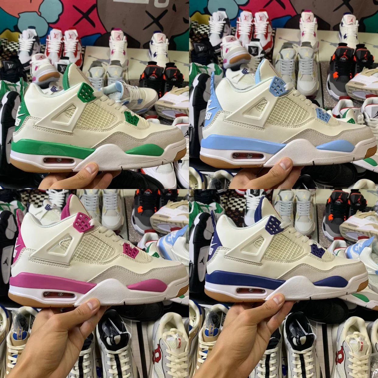 Air Jordan 4 Retro Multi Color Sneakers