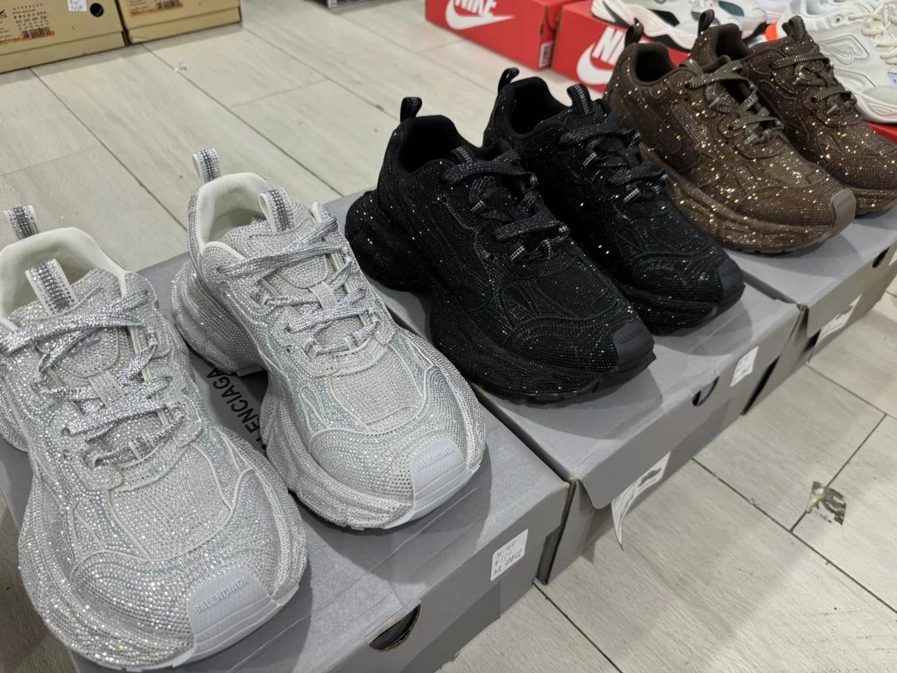 Balenciaga 3XL Rhinestone Dad Sneakers