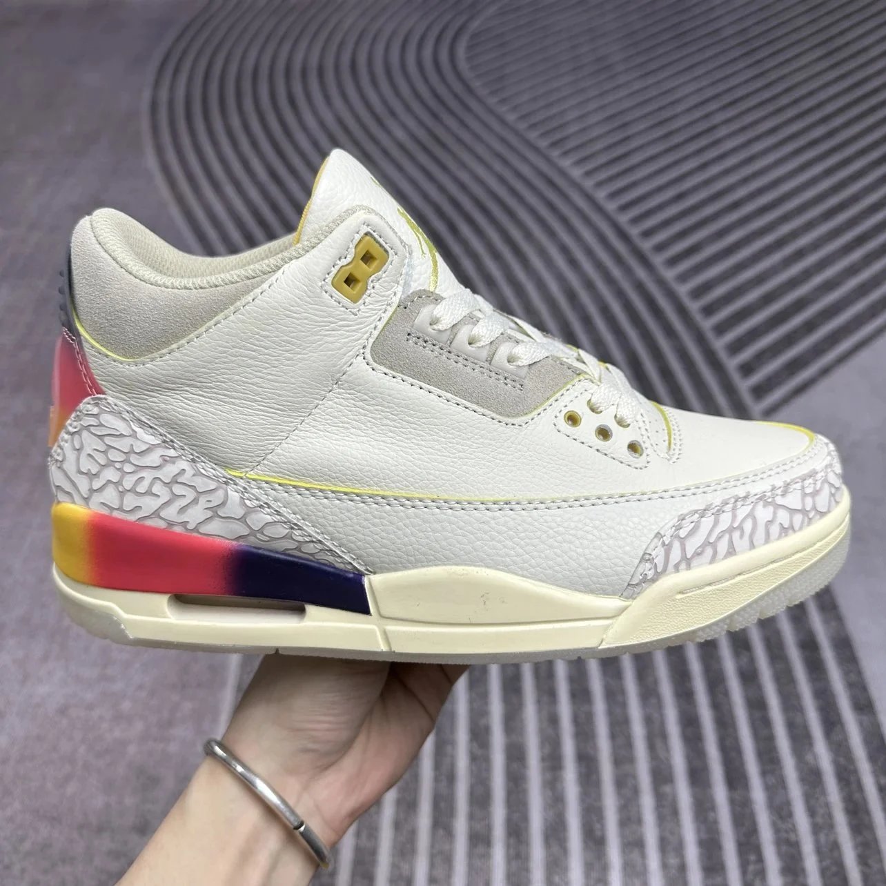 Air Jordan 3 Sunset Smile Off-White Sneakers