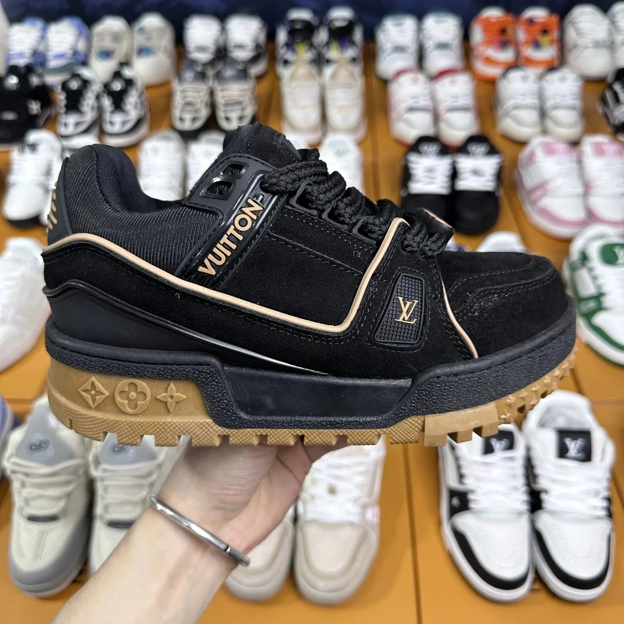 Louis Vuitton LV Trainer Black Brown Sneakers 2025